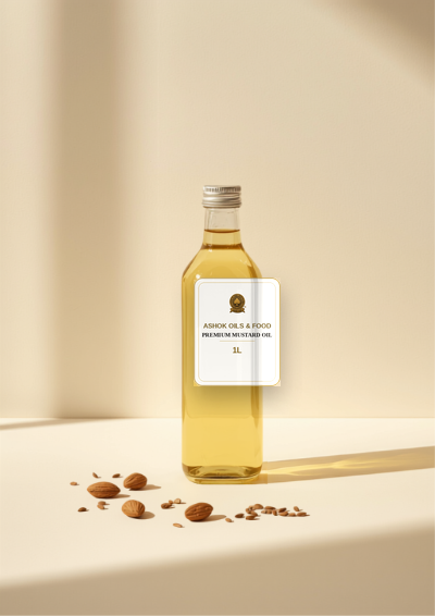 Premium Mustard Oil branded bottle